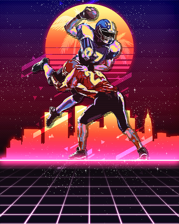 Animated 80's Synthwave Poster - Photoshop Action by AB-Designer